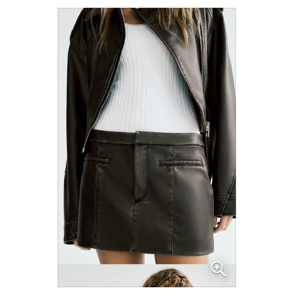 NWT Zara Faux Leather Mini Skirt - Picture 2 of 6